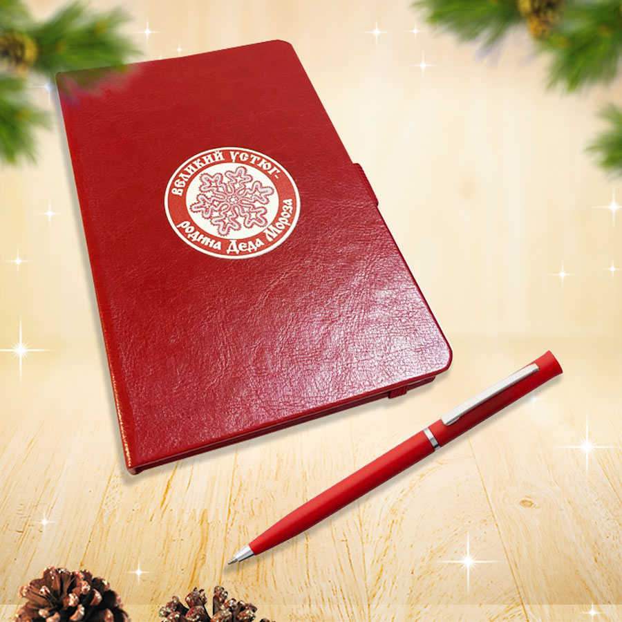 Фирменный недатированный ежедневник с ручкой